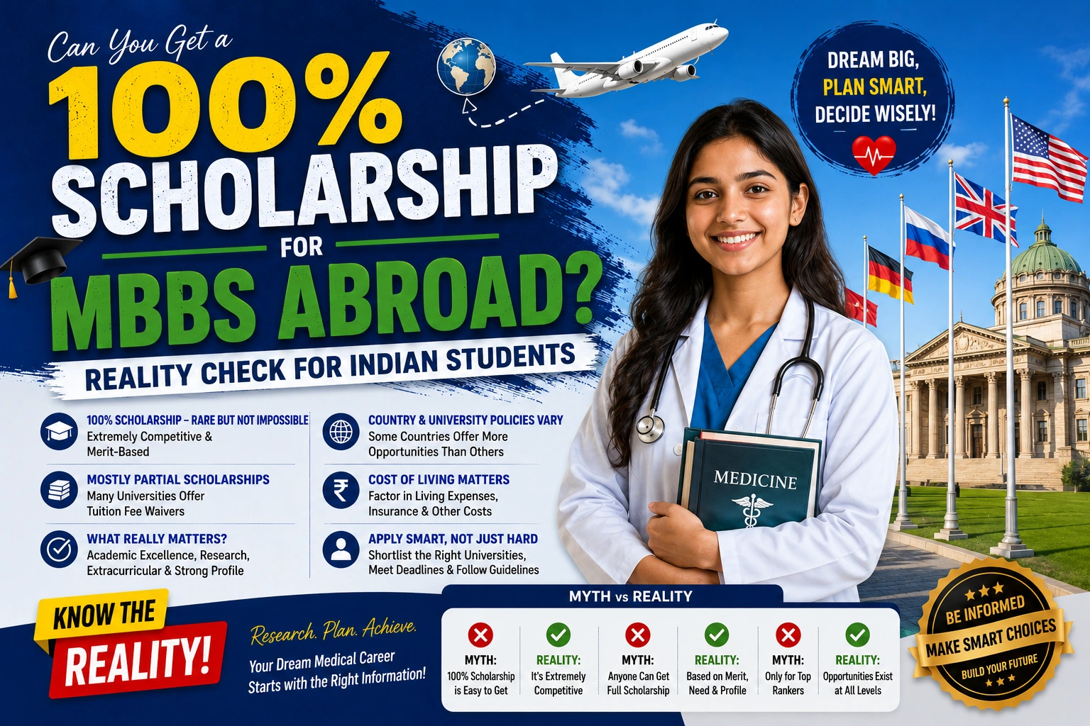 Can You Get a 100 percent Scholarship for MBBS Abroad? Reality Check for Indian Students